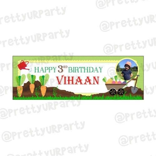 Personalized Gardening Theme Banner 30in ALL PARTY SUPPLIES Pretty UR Party