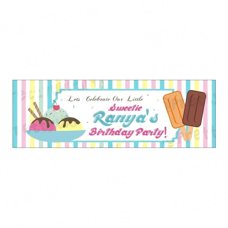 Personalized Ice Cream Theme Banner 30in