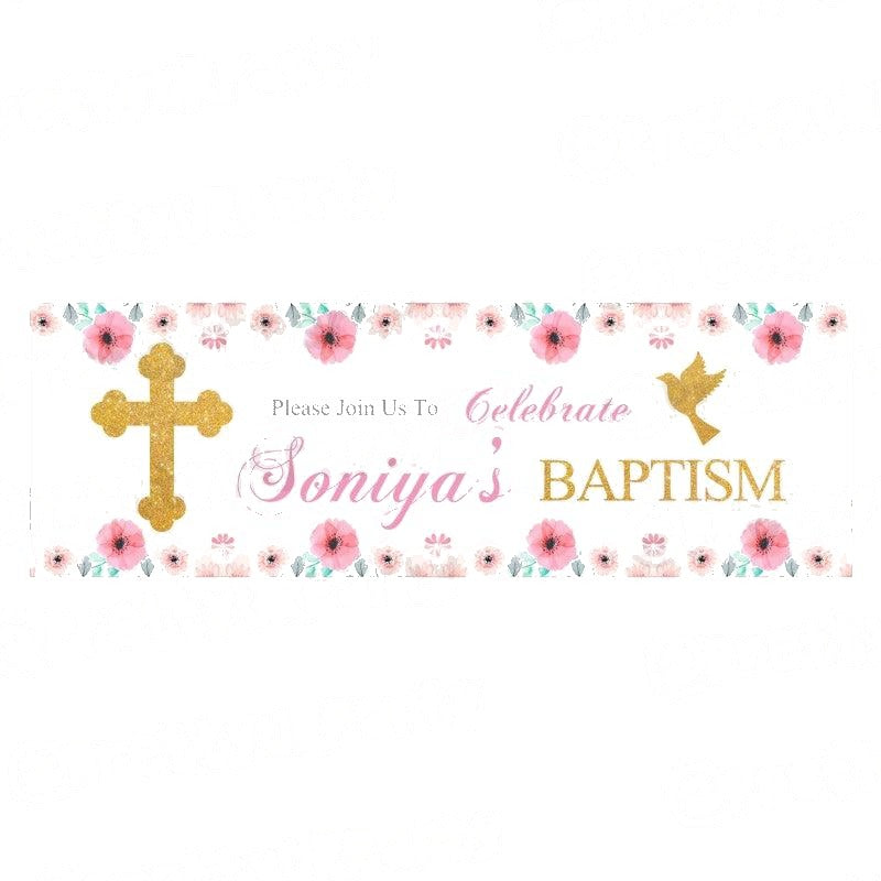 Personalized Baptism Theme Banner 30in
