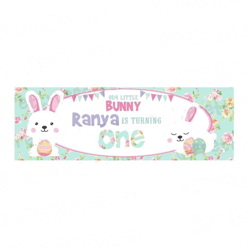 Personalized Some Bunny is One Theme Banner 30in