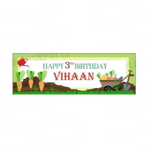 Personalized Gardening Theme Banner 30in