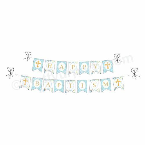 Baptism Blue Theme Bunting ALL PARTY SUPPLIES Pretty UR Party Default Title