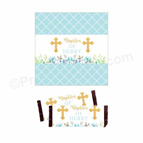 Baptism Blue Theme Chocolate Wrappers ALL PARTY SUPPLIES Pretty UR Party Default Title