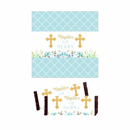 Baptism Blue Theme Chocolate Wrappers