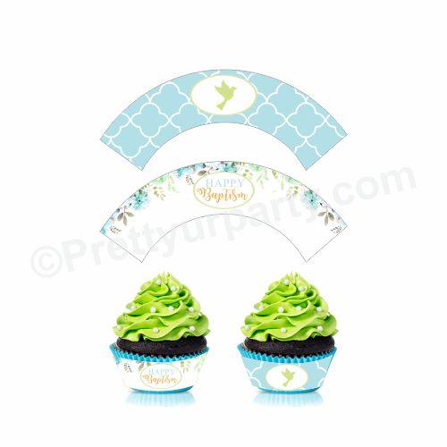 Baptism Blue Theme Cupcake Wrappers ALL PARTY SUPPLIES Pretty UR Party Default Title