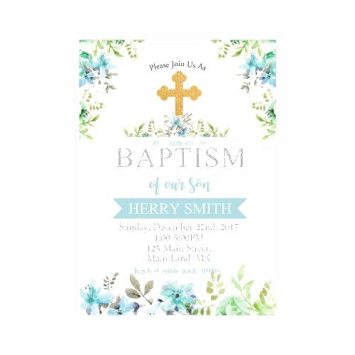 Baptism Blue Theme Invitations