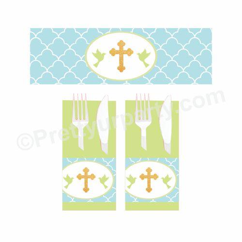 Baptism Blue Theme Napkin Rings ALL PARTY SUPPLIES Pretty UR Party Default Title