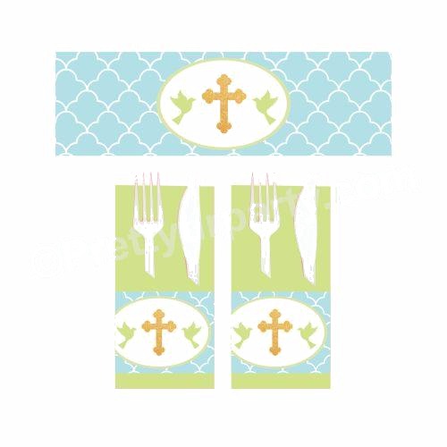 Baptism Blue Theme Napkin Rings