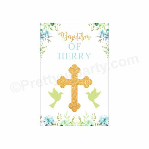 Baptism Blue Poster 03 ALL PARTY SUPPLIES Pretty UR Party