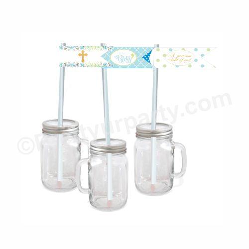 Baptism Blue Theme Drink Straws ALL PARTY SUPPLIES Pretty UR Party