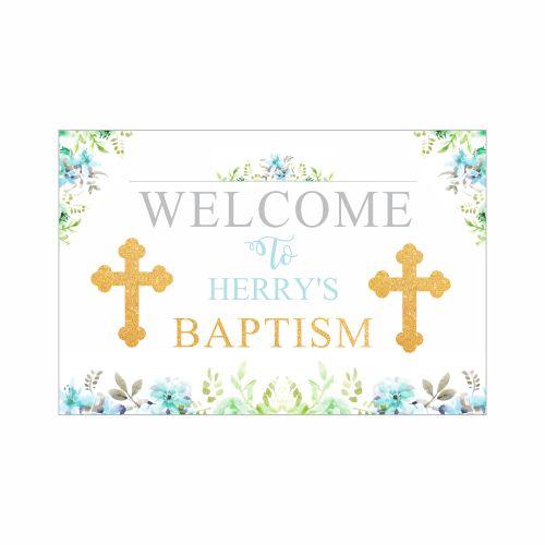 Baptism Blue Theme Entrance Banner / Door Sign ALL PARTY SUPPLIES Pretty UR Party Default Title