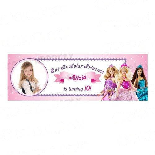 Personalized Barbie Rockstar Birthday Banner 30in — image 2