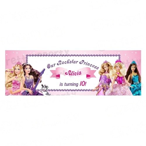 Personalized Barbie Rockstar Birthday Banner 30in