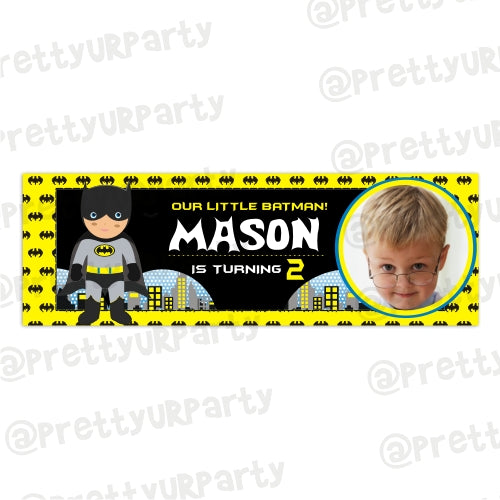 Personalized Batman Birthday Banner 30in ALL PARTY SUPPLIES Pretty UR Party