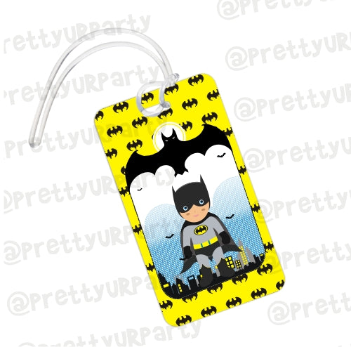Batman Theme Luggage Tag PERSONALISED Pretty UR Party