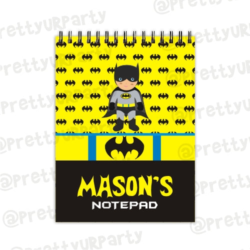 Batman Inspired Note Pads PERSONALISED Pretty UR Party Size - A7