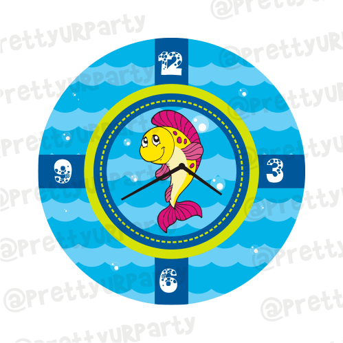 Personalised Under The Sea Clock THEME PARTIES Pretty UR Party Default Title