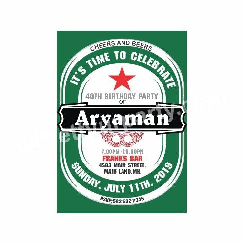 Beer Party Theme Invitations