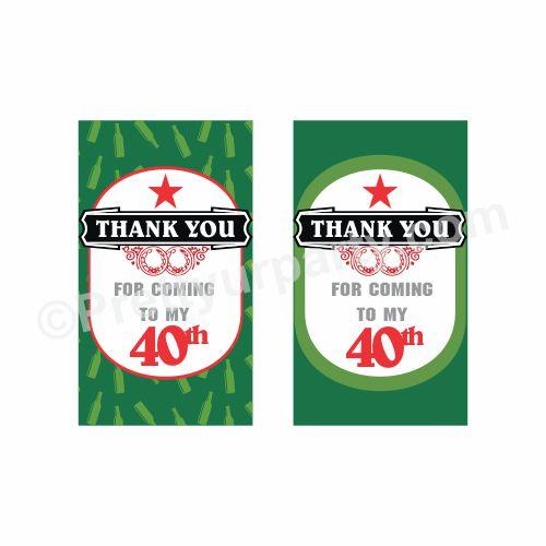Beer Party Theme Thank you Tags THEME PARTIES Pretty UR Party Default Title