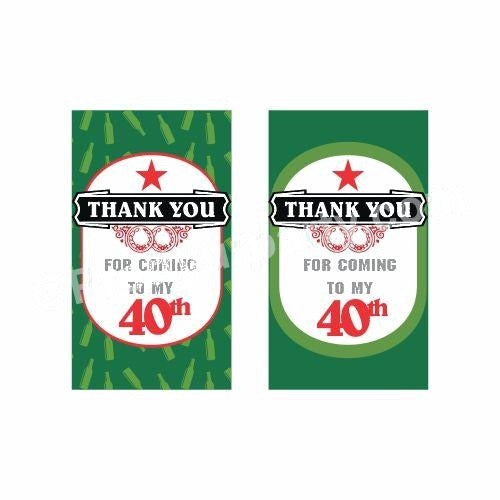 Beer Party Theme Thank you Tags