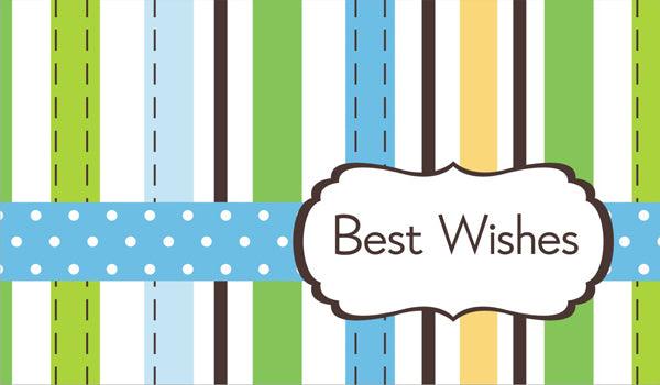 Custom Best Wishes Fluorescent Design PERSONALISED Pretty UR Party Flat, Non Folded 270 GSM Glossy 50 Best Wishes Cards