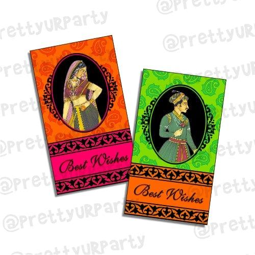 Royal themed Best Wishes card PERSONALISED Pretty UR Party Flat, Non Folded 270 GSM Glossy 50 Best Wishes Cards