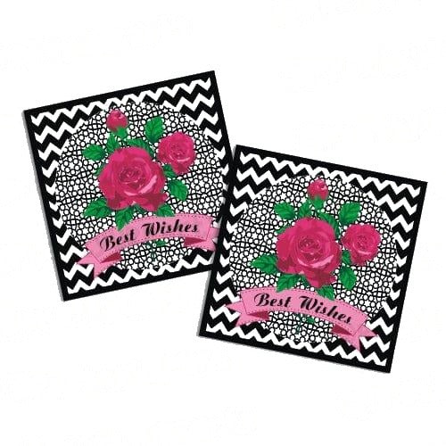 Shabby Chic Roses themed Best Wishes card