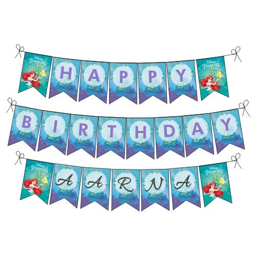 Ariel the Mermaid Happy Birthday Banner THEME PARTIES Pretty UR Party Default Title