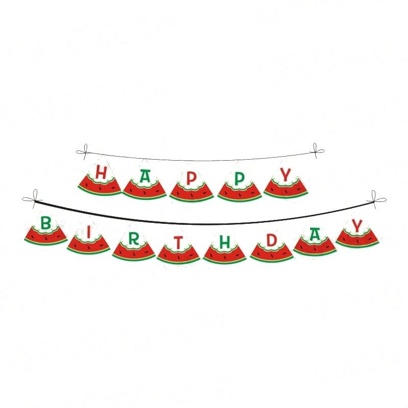 Watermelon Theme Happy Birthday Banner