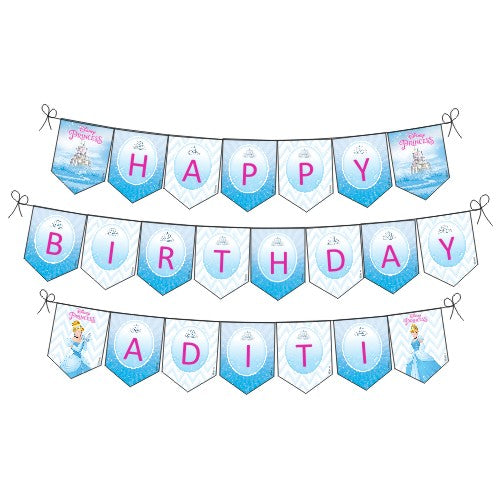 Disney Cinderella Happy Birthday Banner THEME PARTIES Pretty UR Party Default Title