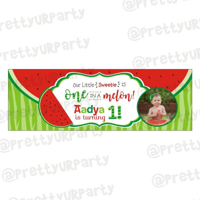 Personalized Watermelon Theme Banner 30in ALL PARTY SUPPLIES Pretty UR Party