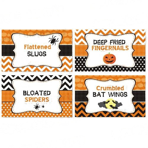 Birthday Halloween Food Labels / Buffet Table Cards