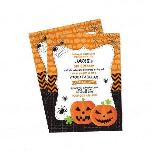Birthday Halloween Invitations