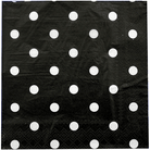 Black Polka Dot Paper Napkins - Pack of 10 THEME PARTIES Pretty UR Party