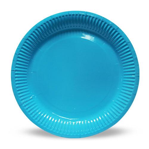 Blue Paper Plates - Pack of 10 THEME PARTIES Pretty UR Party