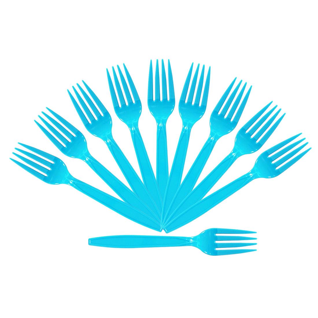Blue Plastic Forks - Pack of 10 THEME PARTIES Pretty UR Party