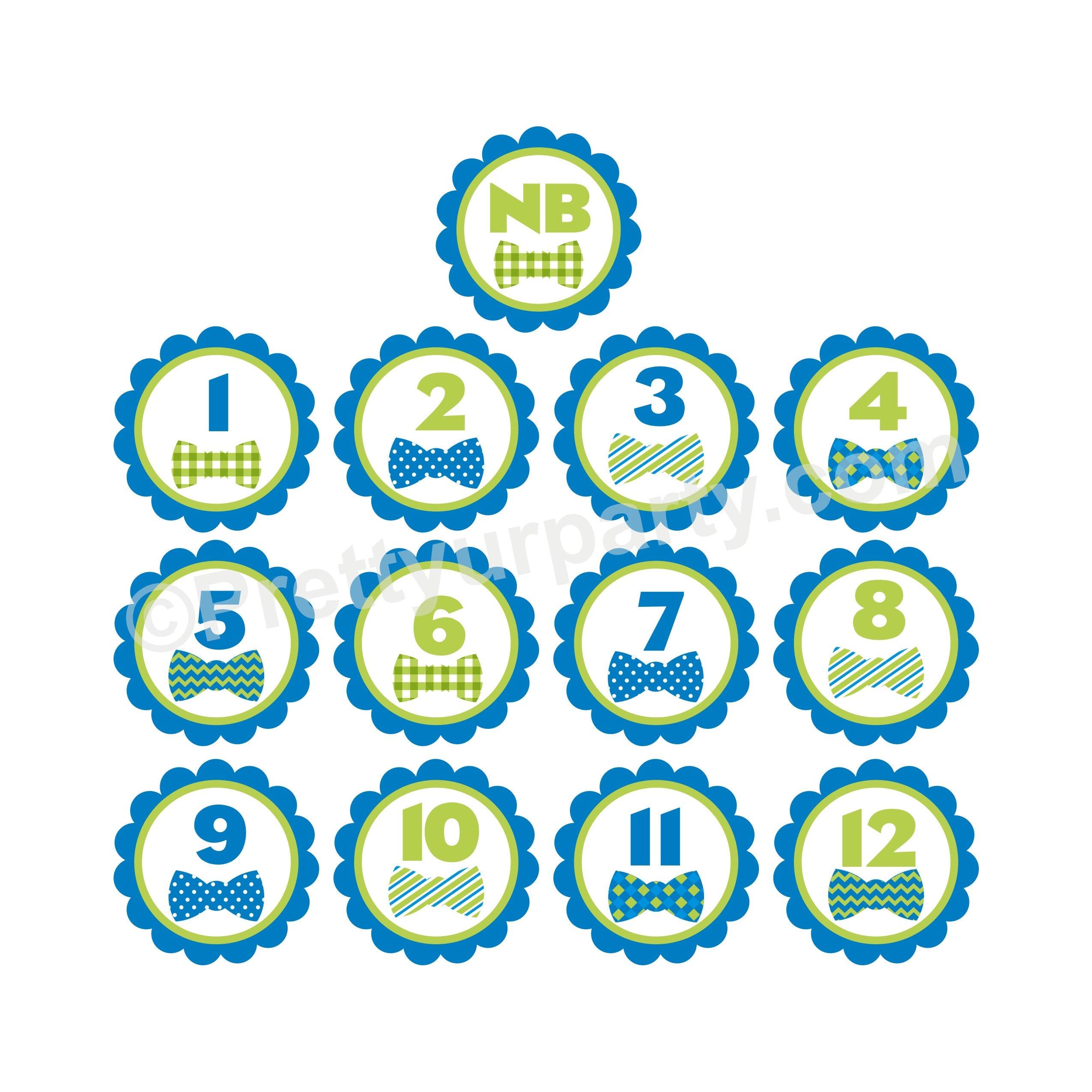 Blue and Green Monthly Photo Banner THEME PARTIES Pretty UR Party