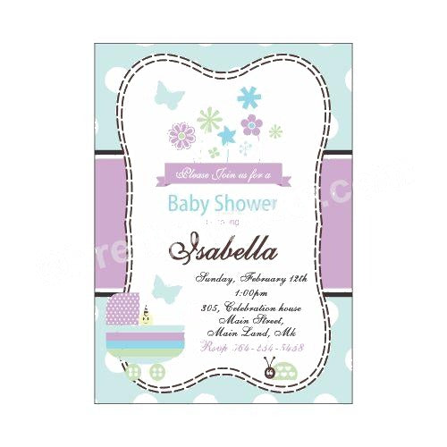Blue and Purple Invitations