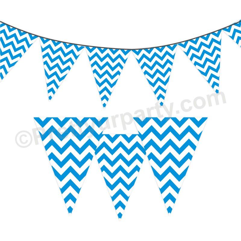 Blue Chevron Bunting BABY SHOWER Pretty UR Party Default Title