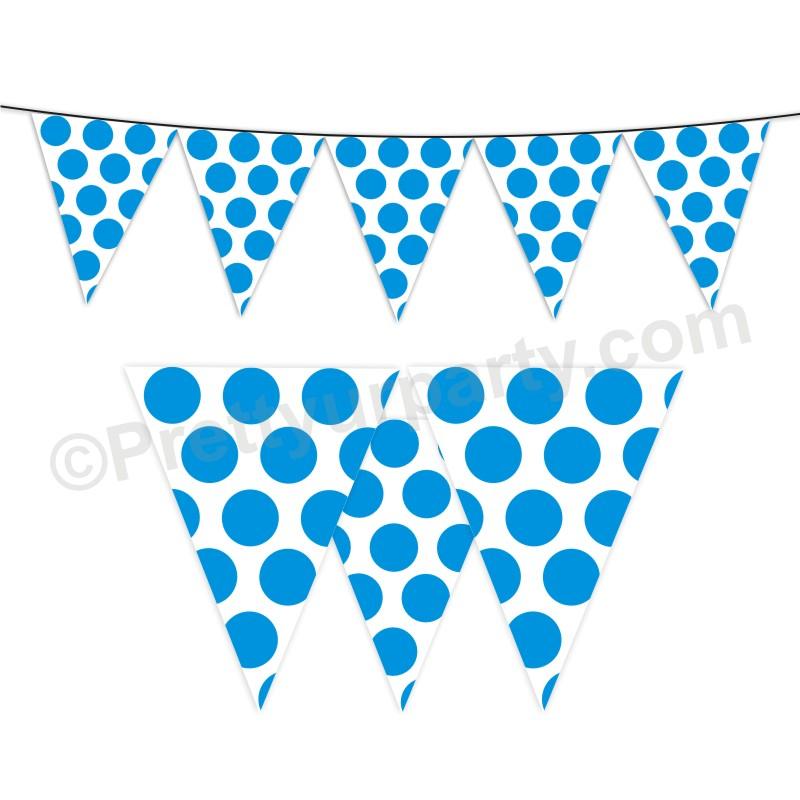 Blue Polka Dots Bunting BABY SHOWER Pretty UR Party Default Title