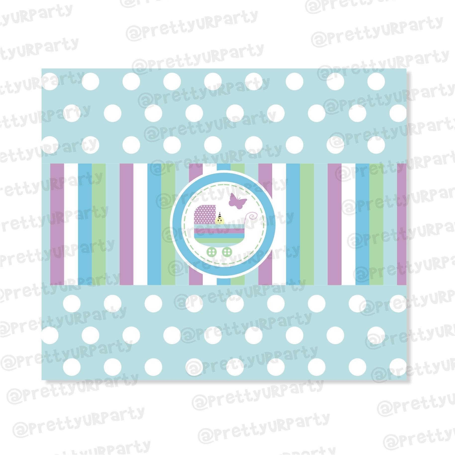 Blue and Purple Chocolate Wrappers BABY SHOWER Pretty UR Party Default Title