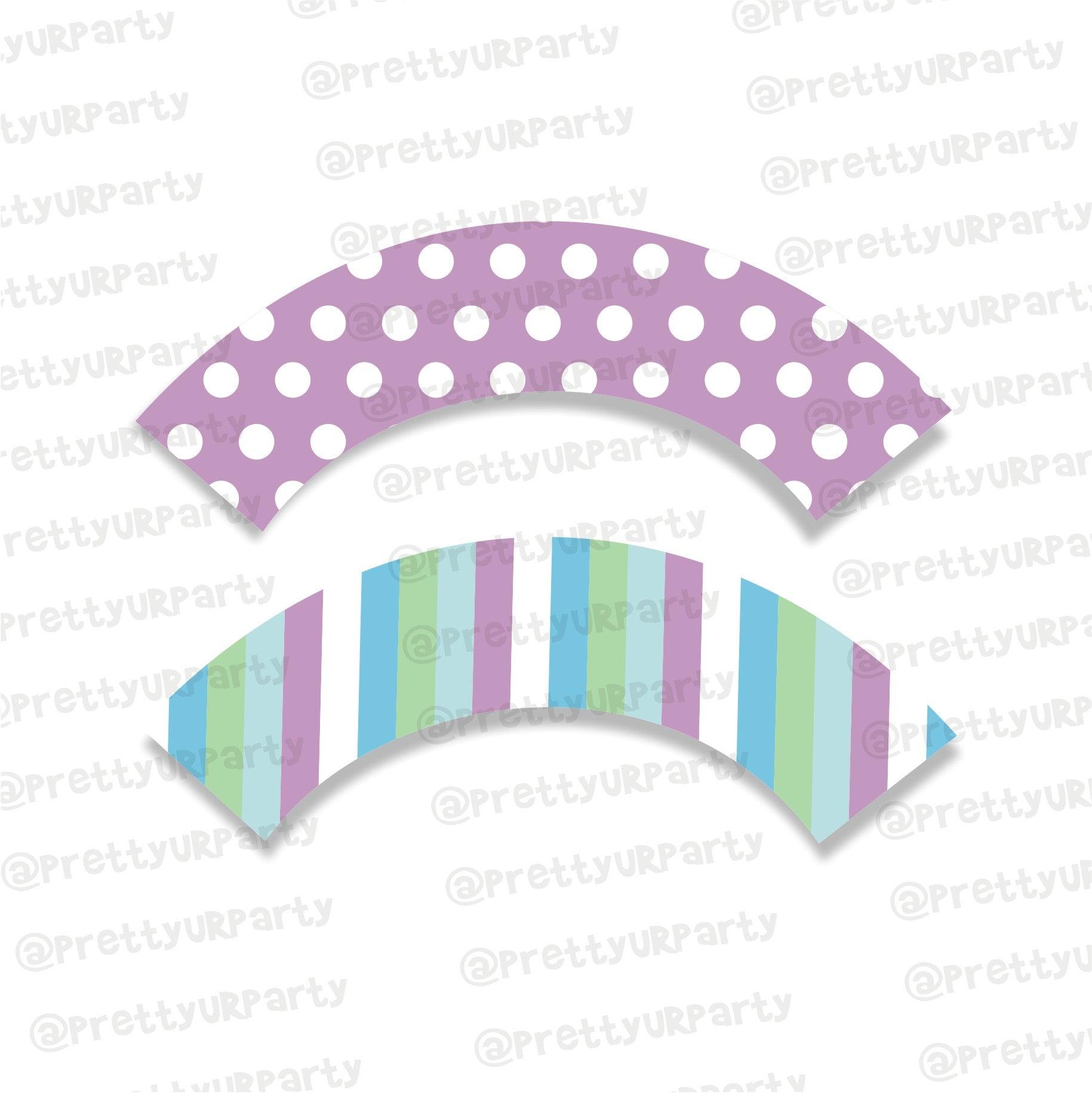 Blue and Purple Cupcake Wrappers BABY SHOWER Pretty UR Party Default Title