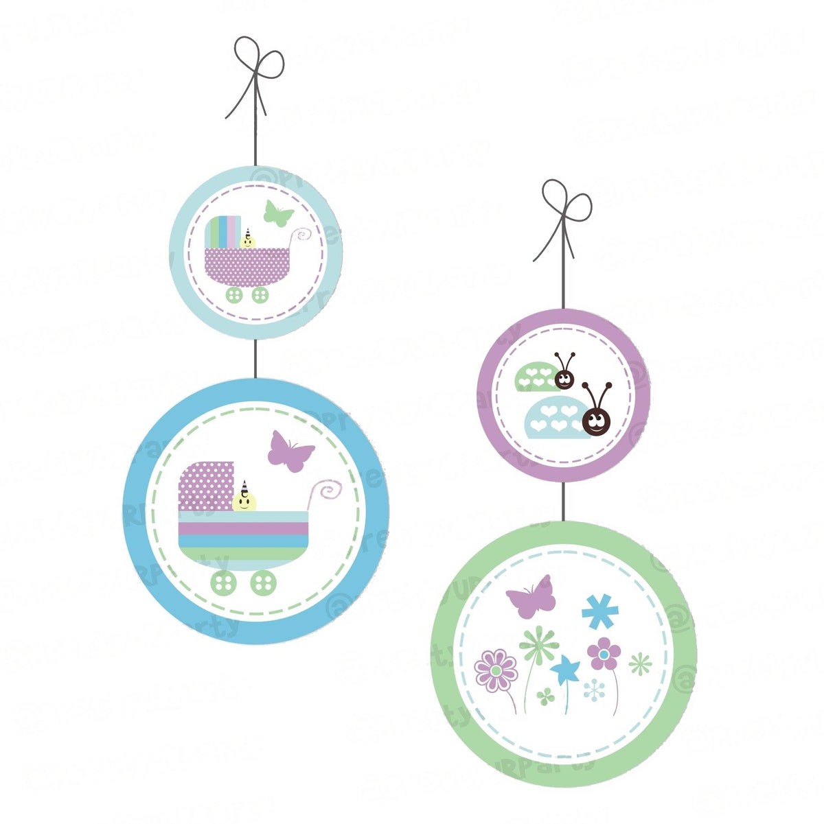 Blue and Purple Danglers — image 2
