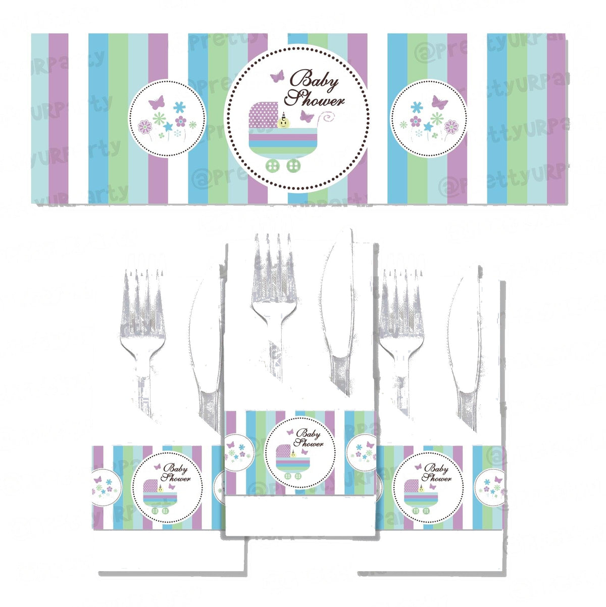 Blue and Purple Napkin Rings