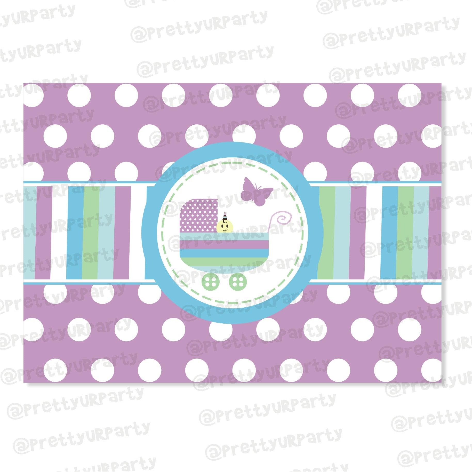 Blue and Purple Table Mats BABY SHOWER Pretty UR Party Default Title