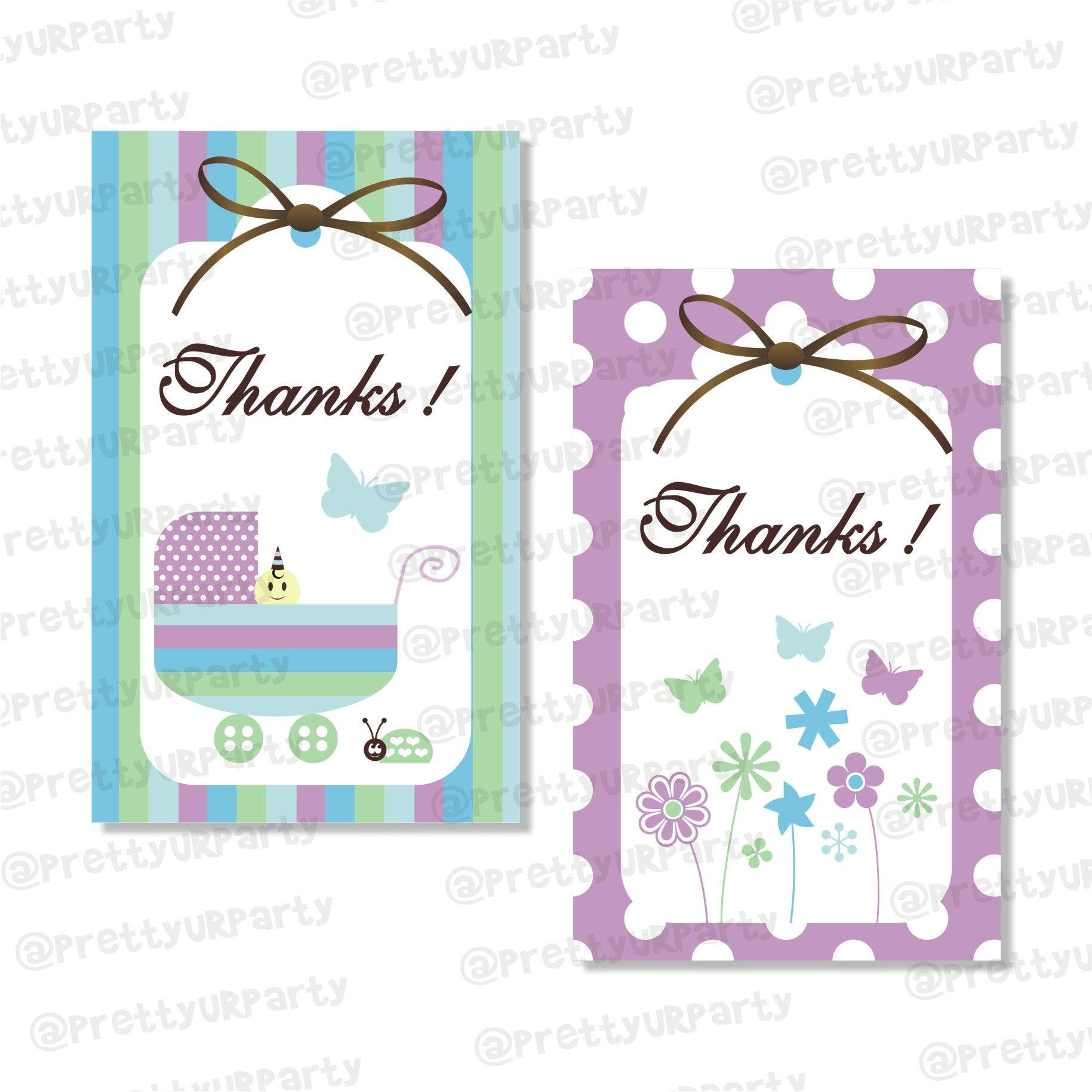 Blue and Purple Thank you Tags BABY SHOWER Pretty UR Party Default Title Blue and Purple Thank you Tags BABY SHOWER Pretty UR Party Default Title