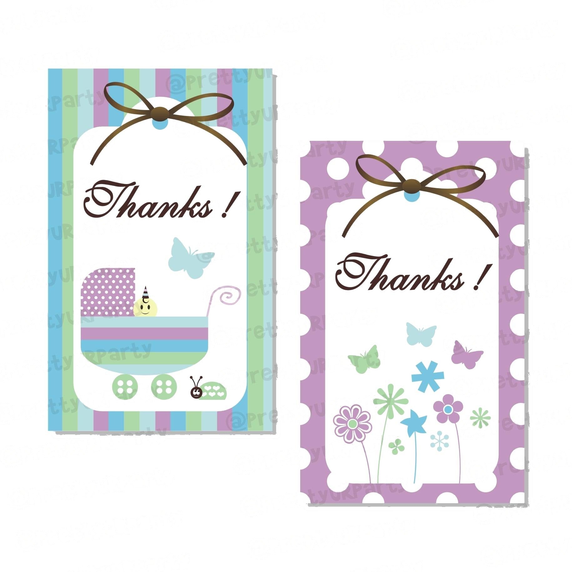 Blue and Purple Thank you Tags