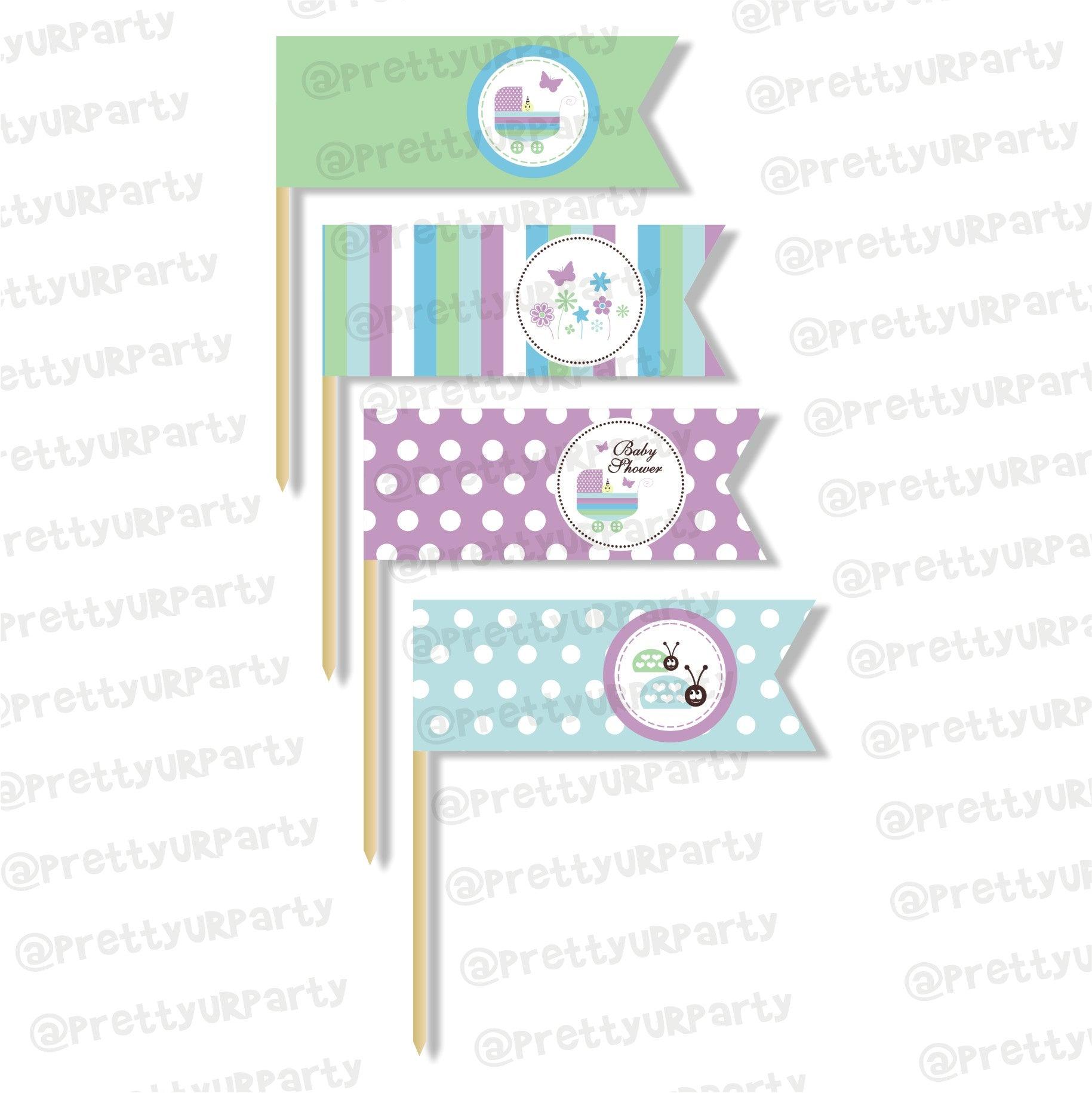 Blue and Purple Theme Picks BABY SHOWER Pretty UR Party