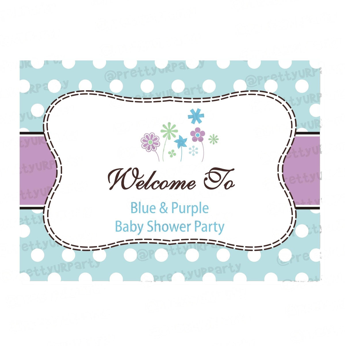 Blue and Purple Entrance Banner / Door Sign