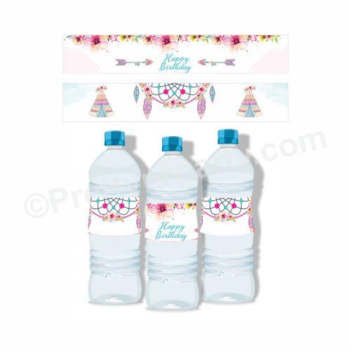 Boho Theme Water Bottle Labels THEME PARTIES Pretty UR Party Default Title